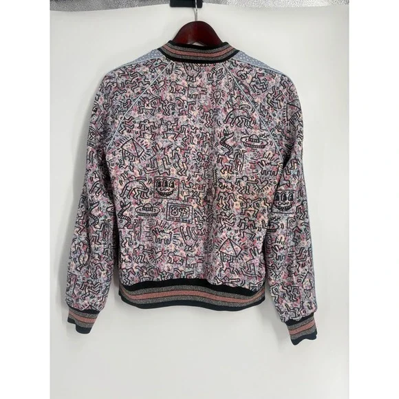 Coach x Keith Haring Reversible Bomber Jacket Pink Satin / Print | Style 30499 - Picture 9 of 11